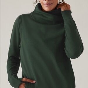 Athleta Dark Green Cowl Neck Sweater